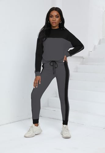 HBQ Women‘s Color Block 2 Piece Outfits Casual Travel Sweatsuits Lounge Sets 2025 Fall Fashion