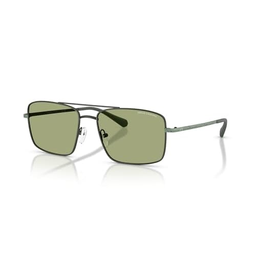 A|X ARMANI EXCHANGE Men's AX2054S Aviator Sunglasses, Matte Dark Green/Green, 57 mm