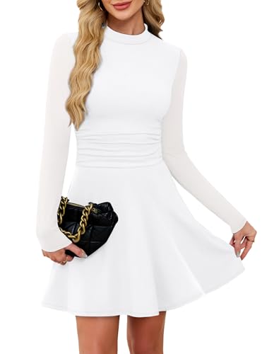 OFEEFAN Long Sleeve Dress Fall Homecoming Formal Party Club Mini Dresses Date Outfits