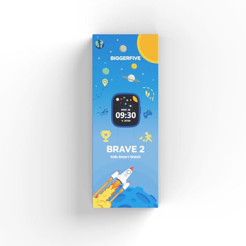 BIGGERFIVE Smart Watch for Kids, 1.8" Fitness Tracker Watch Pedometer, Heart Rate, IP68 Waterproof, Sleep Monitor, Calorie Step Counter, 5 Puzzle Games with/Without APP for Girls Teens 5-16, Nylon