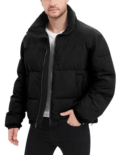 Flygo Mens Puffer Jacket Winter Coats Water Resistant Long Sleeve Zip Up Lightweight Quilted Down Jackets