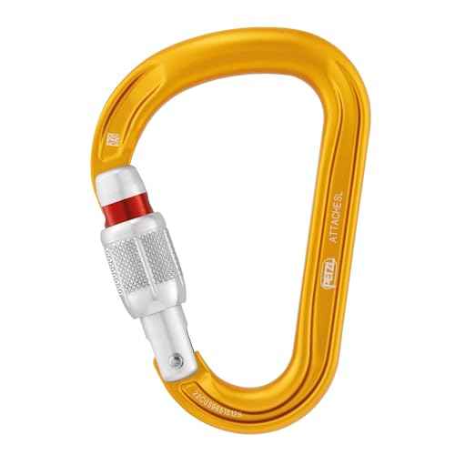Petzl Attache Locking pear-Shaped Carabiner with Round-Stock Basket