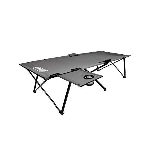 Coleman Pack-Away Big ‘n Tall Camping Cot with Removable Side Table, Extra Wide Cot Fits Adults up to 6ft 6in or 300lbs, C...