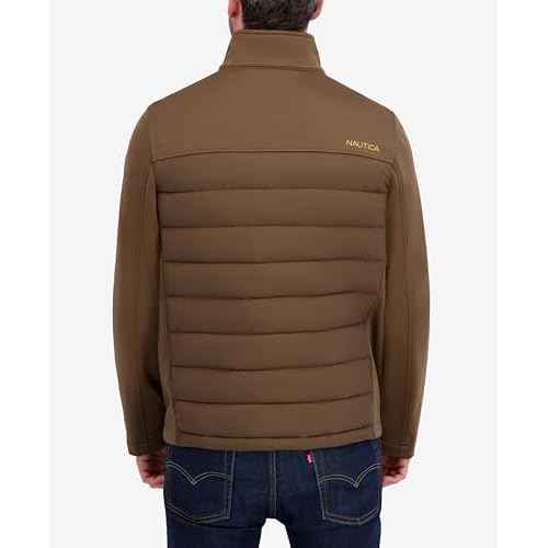 Nautica Men's 100 Percent Polyester Open Bottom with Knit Trim Inside Collar