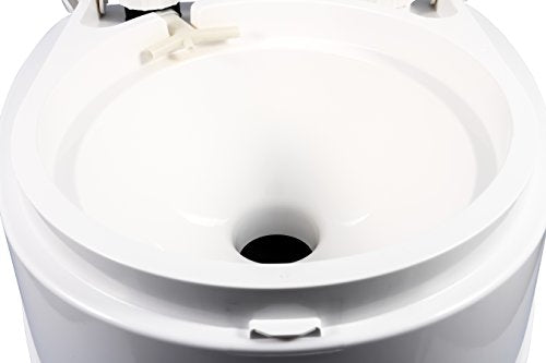 Camco Premium Portable Travel Toilet With Three Directional Flush and Swivel Dumping Elbow | Designed for Camping, RV, Boa...