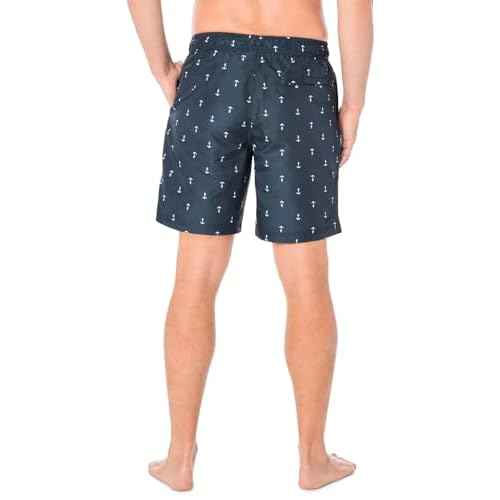 Nautica Men's Standard Quick Dry All Over Classic Anchor Print Swim Trunk
