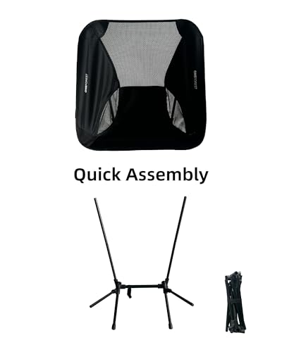ONEFOREST Camping Chair, Foldable Portable Backpacking Chair for Beach Camp Hiking Outdoor Sport, Black