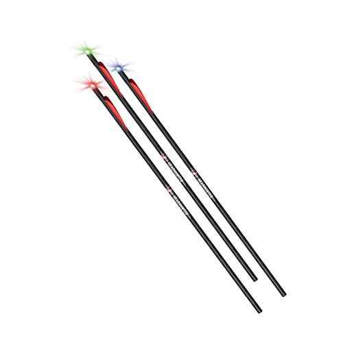 BARNETT - Carbon Headhunter Lighted Strobe Crossbow Arrows - Multicolor Strobing Nocks, Half-Moon Design, Fully Assembled