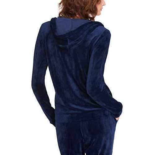Gloria Vanderbilt Women Velour Full Zip Sweatshirt Hoodie Jacket