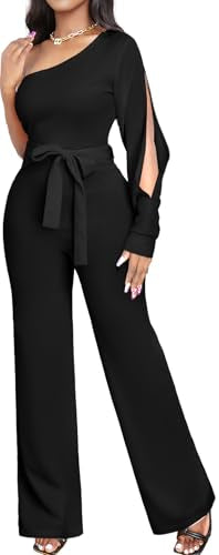 sexycherry Formal Jumpsuit for Women Dressy Elegant Long Straight Pants Jumpsuits for Party Club with Zipper