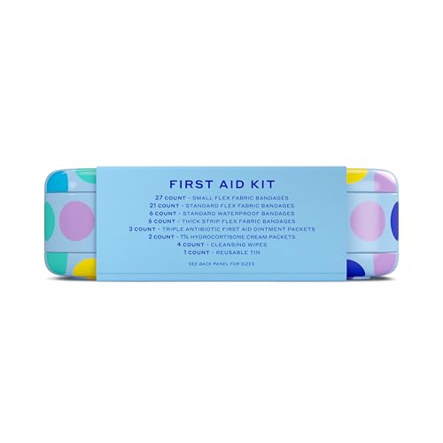 Welly First Aid Kit - Adhesive Bandages in Flexible Fabric and Waterproof, Singe Use Ointments (Triple Antibiotic, Cleansi...