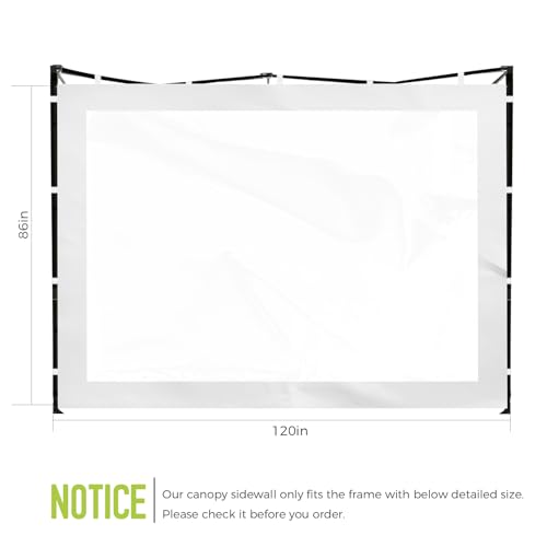 Instant Canopy Sidewalls for 10x10 Pop Up Canopy Tent, 300D Waterproof Material for Outdoor Events, Vendor Booths, and Pri...