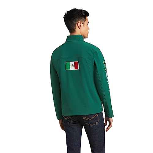 ARIAT Mens New Team Softshell Mexico Jacket Athletic Outerwear Casual Full Zip - Red