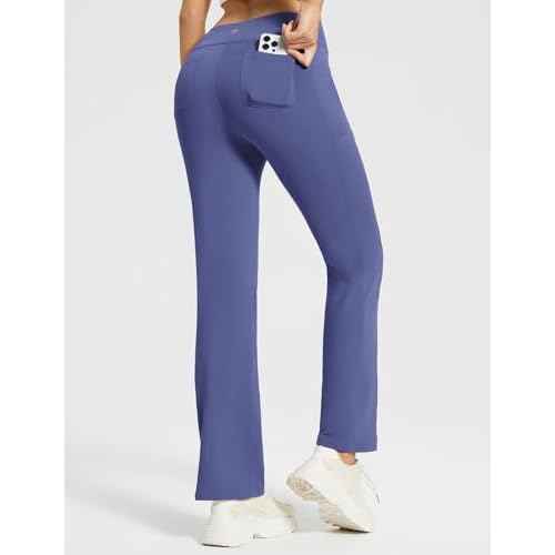 baleaf Women's Fleece Lined Pants Yoga Pants Warm Thermal Winter High Waisted Straight Leg Leggings with 6 Pockets