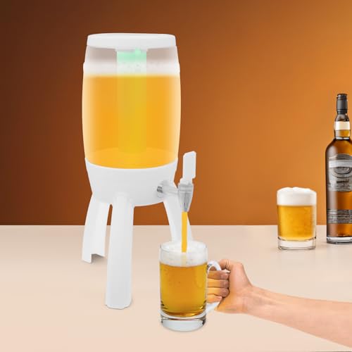 Mimosa Tower,Beer Dispenser With Ice Tube And Spigot,3l / 101.44 Oz Party Drink Dispenser With Led Light For Bar/Party,Bee...