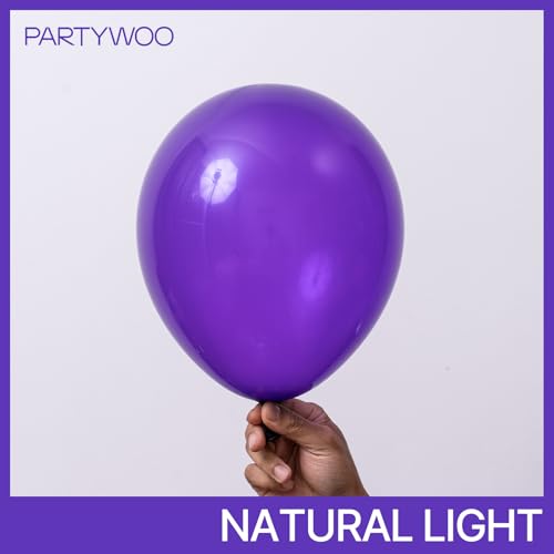PartyWoo Dark Purple Star Balloons 110pcs Different Sizes 18 12 10 5 Inch Pack 22 Inch Purple Spike Star Explosion Foil My...