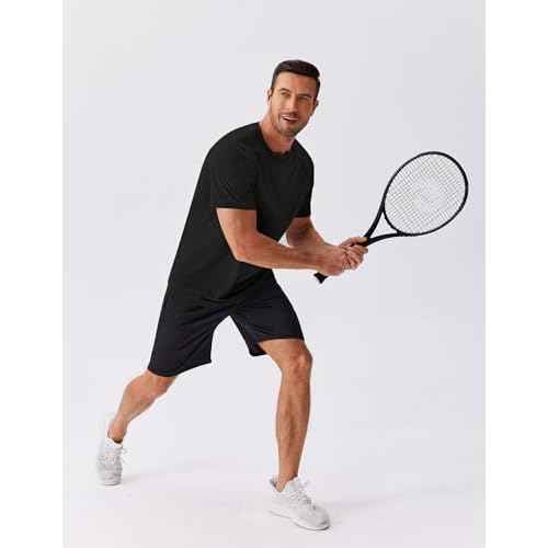 PINSPARK 1/5 Pack Workout Shirts for Men Short Sleeve Moisture Wicking Athletic Gym Tshirts Multipack Casual Plain Tees