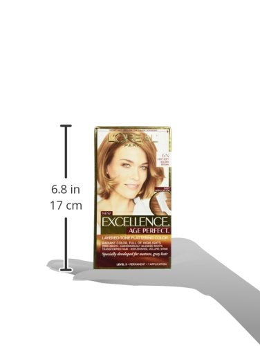L'Oreal Paris ExcellenceAge Perfect Layered Tone Flattering Color, 6N Light Soft Golden Brown (Packaging May Vary)