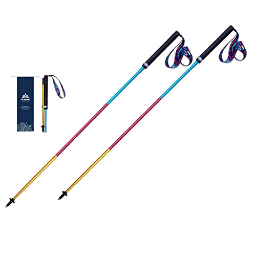 3 Section Trekking Poles Lightweight Aluminium Walking Poles Adjustable Trekking Sticks Collapsible Sticks 2pcs