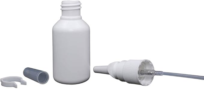 Snoot! 2-Pack 30ml (1 oz) Nasal Spray Bottle Mist Sprayer - Empty Refillable White Plastic Spray Bottles - Reusable Sprayer Nasal Cleanser & other Medications