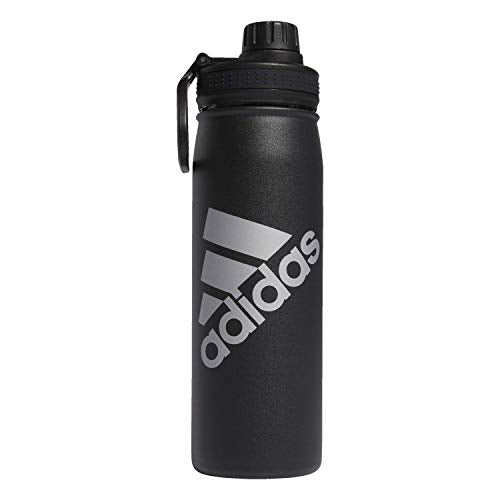 adidas 20 oz Stainless Steel Water Bottle, Insulated Double-Walled 18/8 Metal, Men, Women, Girls and Boys Water Bottles