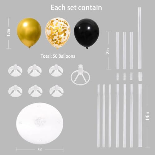 6 Set Balloon Stand Kit for Table Centerpieces With Balloon and Base Party Decorations for Birthday Wedding Retirement Gra...