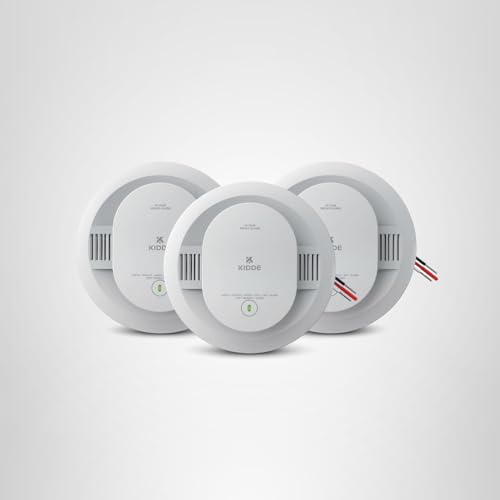 Kidde Hardwired Smoke Detector for Home, 10-Year Battery Backup, Interconnectable, LED Notification, 3-Pack