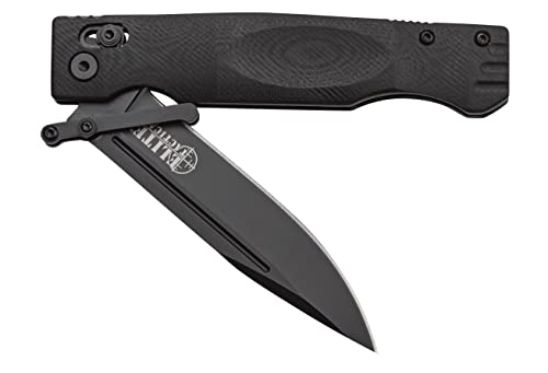 Elite Tactical Folding Knife, 8.5 Inch Total Length, D2 Steel Blade, Black ET-FDR012BK