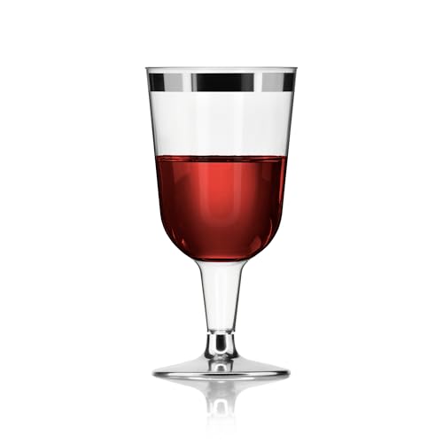 DecorRack 12 Plastic Wine Glasses, 6 Oz -BPA Free- Disposable Party Wine Cups, Perfect for Outdoor Parties, Weddings, Picn...