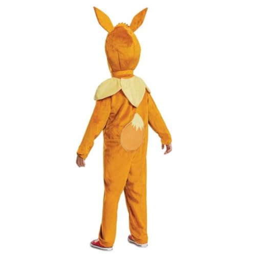 Disguise Eevee Costume for Kids, Official Pokemon Costume Hooded Jumpsuit, Toddler Size Medium (3T-4T)