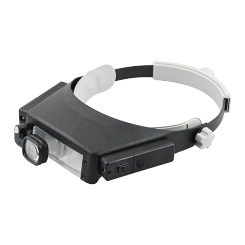 Magnifying Headband Magnifier with Led Light,Head Lamp Magnifying Glass1.5X、3X、7.5X、9X、9.5X、11X、15.5X、17X Jeweler Loupe fo...