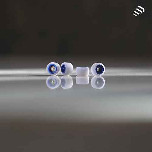 Fingerboard LongSpin Pro Wheel Finger Skateboard Extreme Sports Durable skid Strong Grip Handmade Outperform Polyurethane 7.62mm Twin Sheel White-Blue Wheel