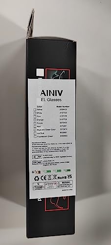 Ainiv Light Up Glasses 3 Flash Modes LED Luminous Glasses Neon Party Glasses Rave Glasses Glow in the Dark for Parties, DJ, EDM, 80s, Halloween, Christmas, Festival, Carnival, Birthday