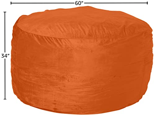 Chill Sack Bean Bag Chair Cover, 5-Feet, Microsuede - Orange