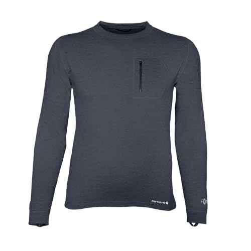 Carhartt Men's MBL110 Base Force¢ç Heavyweight Base Layer Crew - 2X-Large Tall - Navy Heather