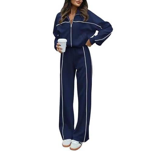 BTFBM Women's Two Piece Tracksuit Fall 2025 Long Sleeve Zip Up Sweatshirt Long Pants Outfits Jogger Sweatsuit Sets