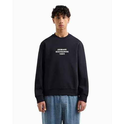 Armani Exchange mens Pullover Sweatshirt With Bold Logo