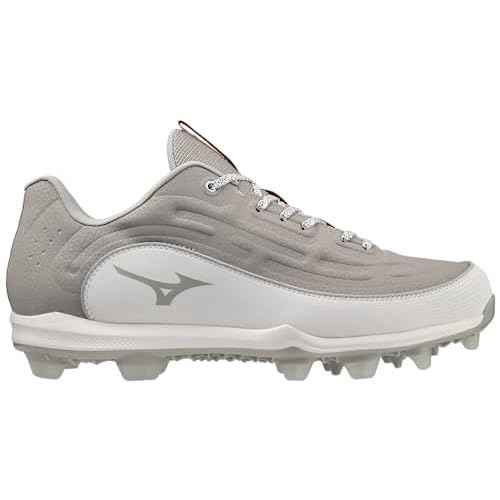 Mizuno Men's Ambition 3 Low TPU Baseball Cleats, Grey/White, 15