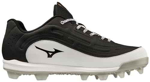 Mizuno Ambition 3 Low TPU Mens Molded Baseball Cleat | Black-White | US Mens 10