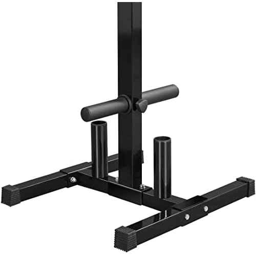 Yaheetech 2-inch Barbell Plate and Dumbbell Racks Tree Olympic Plate Rack Weight Bumper Plate Holder w/ 2 Bar Holder