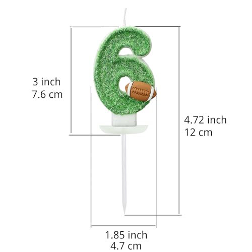 CasaPopz Football Birthday Number Candles for Cake Green Number 1 Candle 1st Football Cake Topper Cupcake Topper for Footb...