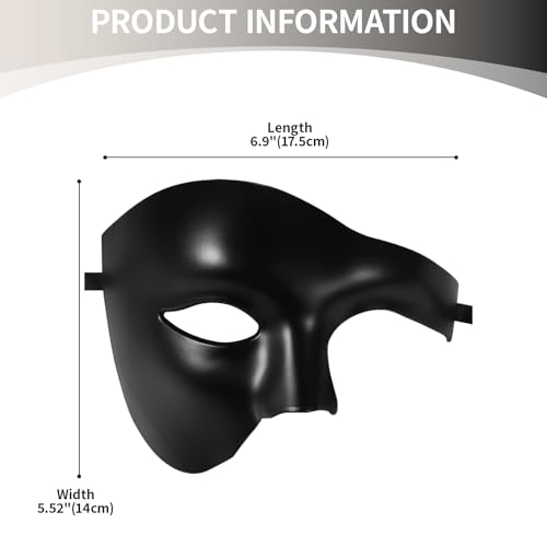 OIDEA Masquerade Mask for Men: Phantom Of The Opera Mask Plastic Costume Party Prom Ball Mardi Gras Venetian Half Face Mask