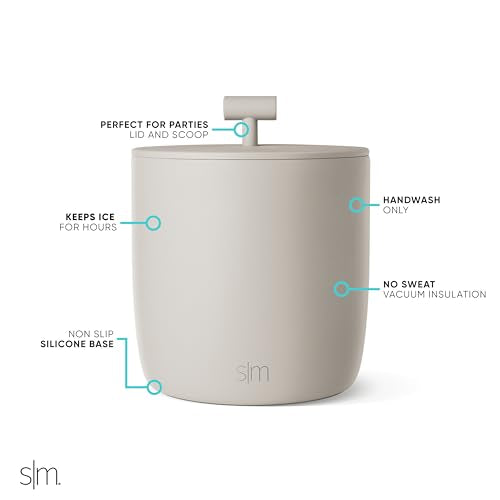 Simple Modern Vacuum Insulated Ice Bucket with Lid and Scoop | for Cocktail, Champagne, Wine, Beer, & Hosting | Stainless ...