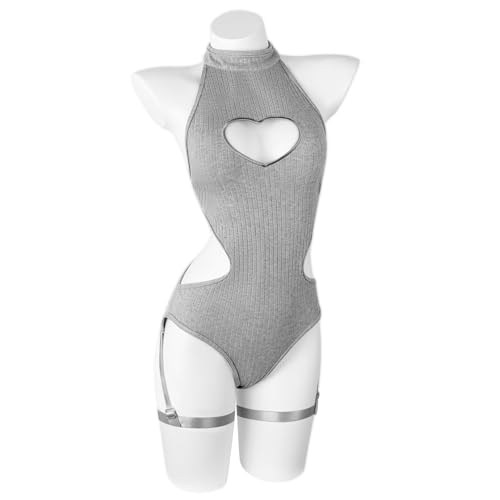 KORURACLUB women's black lingerie backless bodysuit corset top sexy bodysuit