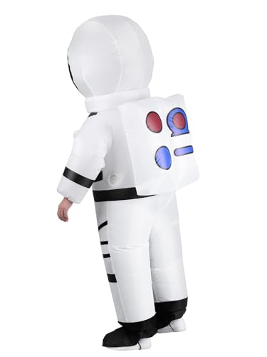 ROC PARTY Adults Inflatable Astronaut Costume, Funny Blow Up Spacesuit Cosplay Outfit, Unique Christmas Gift for Men Women