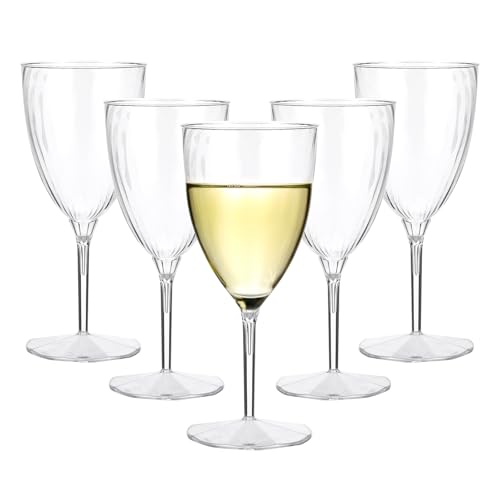 32 PCS Clear Disposable Plastic Champagne Flutes, 8 Oz Plastic Champagne Glasses, DisposableFlutes for Party, Disposable W...