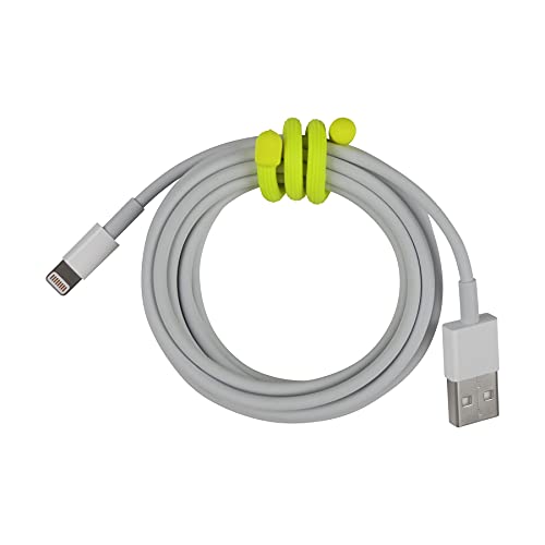 Nite Ize 2-Pack Gear Tie Reusable Rubber Twist Tie, 6" - Neon Yellow (6-Pack)