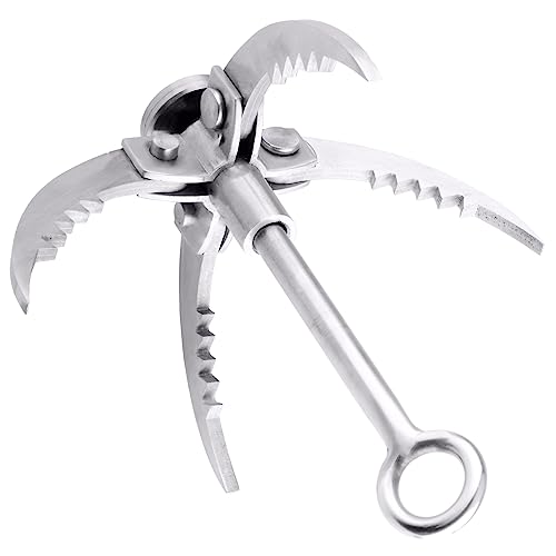 TRIWONDER Grappling Hook Gravity Rock Climbing Hooks Folding Carabiner Claws Stainless Steel Anchor for Climbing, Fishing,...