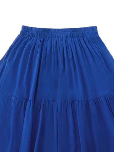 OSTOO Women's Summer Long Flowy Renaissance Skirt with Pockets - Boho High Waist A-Line Maxi Skirt