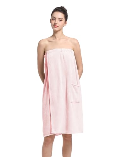 Women'S Soft Wrap Towel Full Length，Bath Robe After Shower Female Plush Long，Spa Bathrobes Lightweight With Pockets
